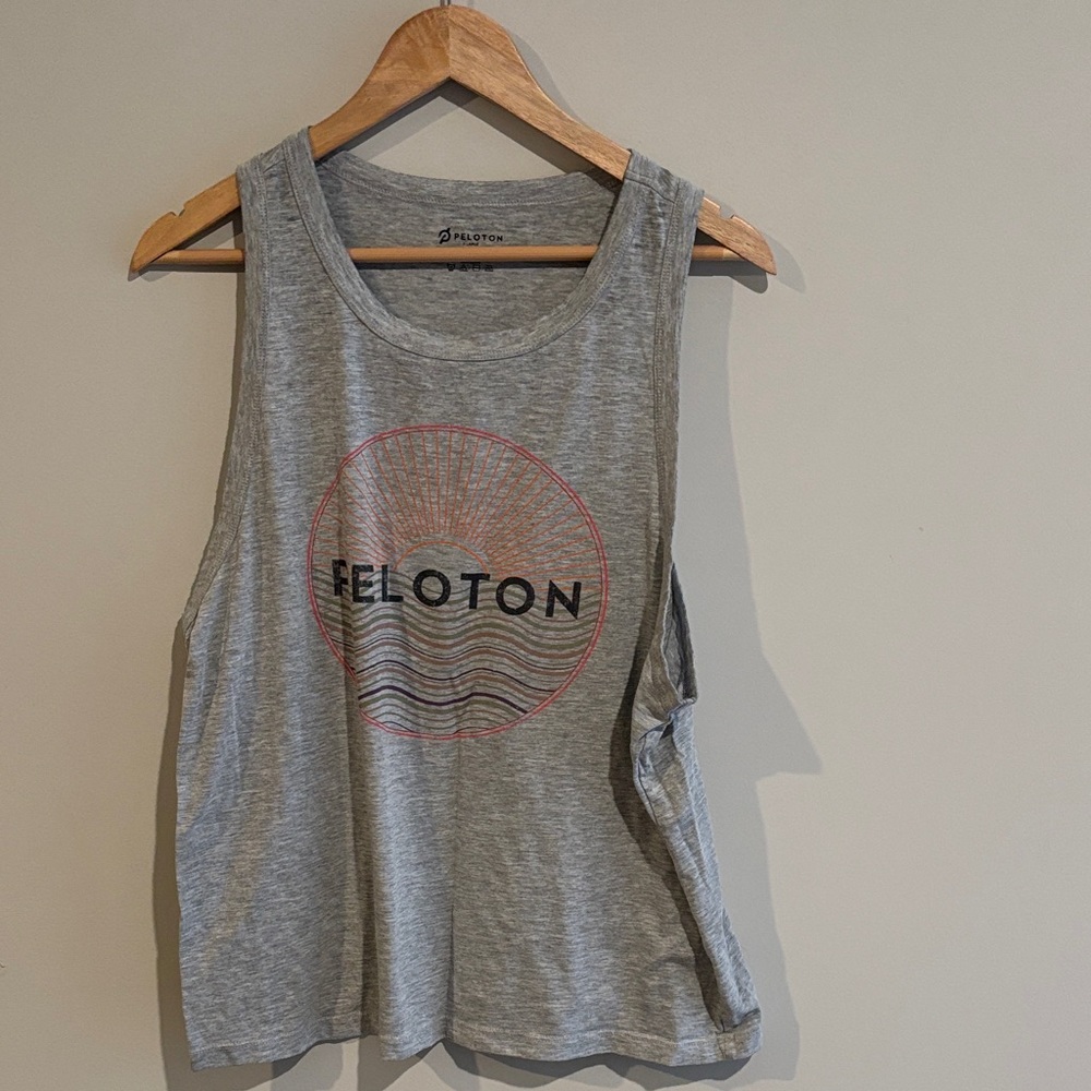 Peloton Gray Graphic Muscle Tee